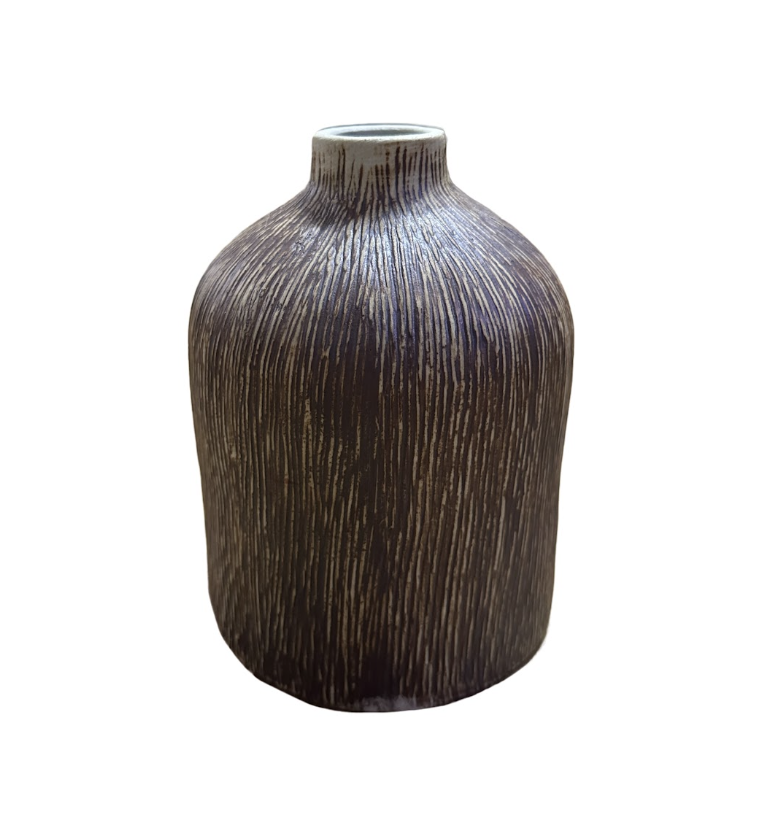Wooden Grain Ceramic Vase