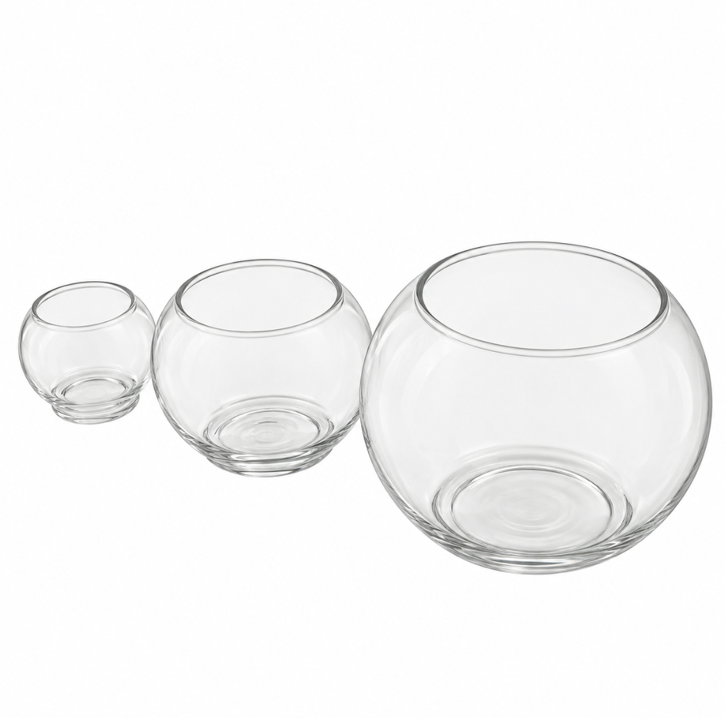 Clear Round Glass Bubble Bowl/Vase