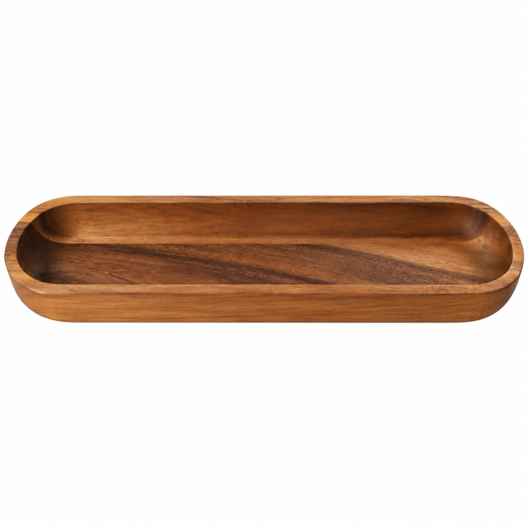 Elongated Acacia Wooden Tray