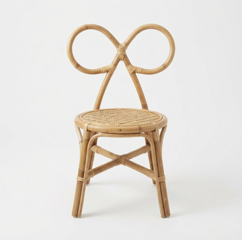 Bow Rattan Children Chair