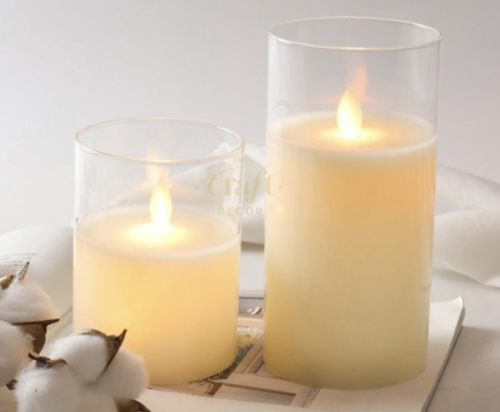 Flameless Candles Clear Vase