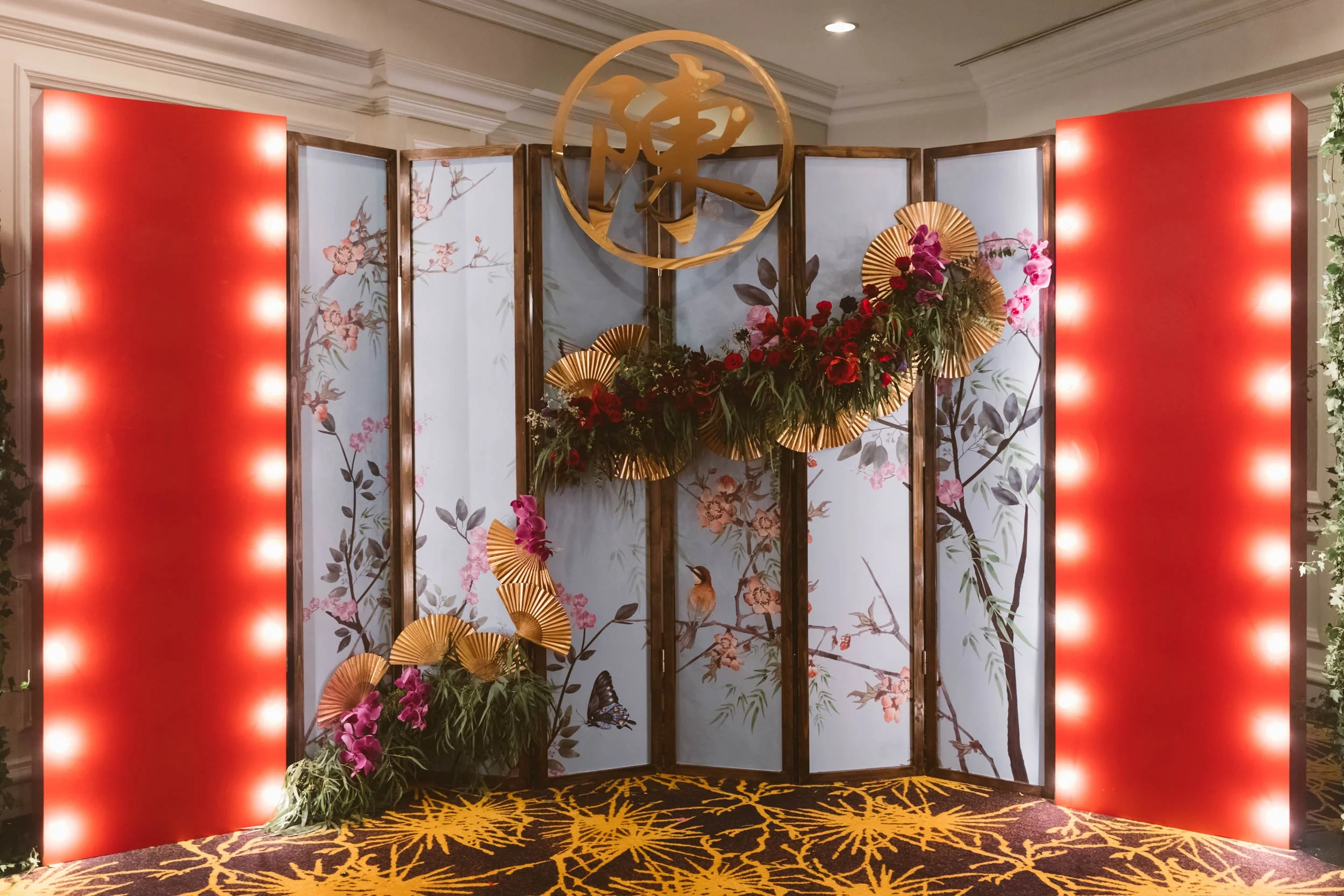 Oriental Blue Folding Screen