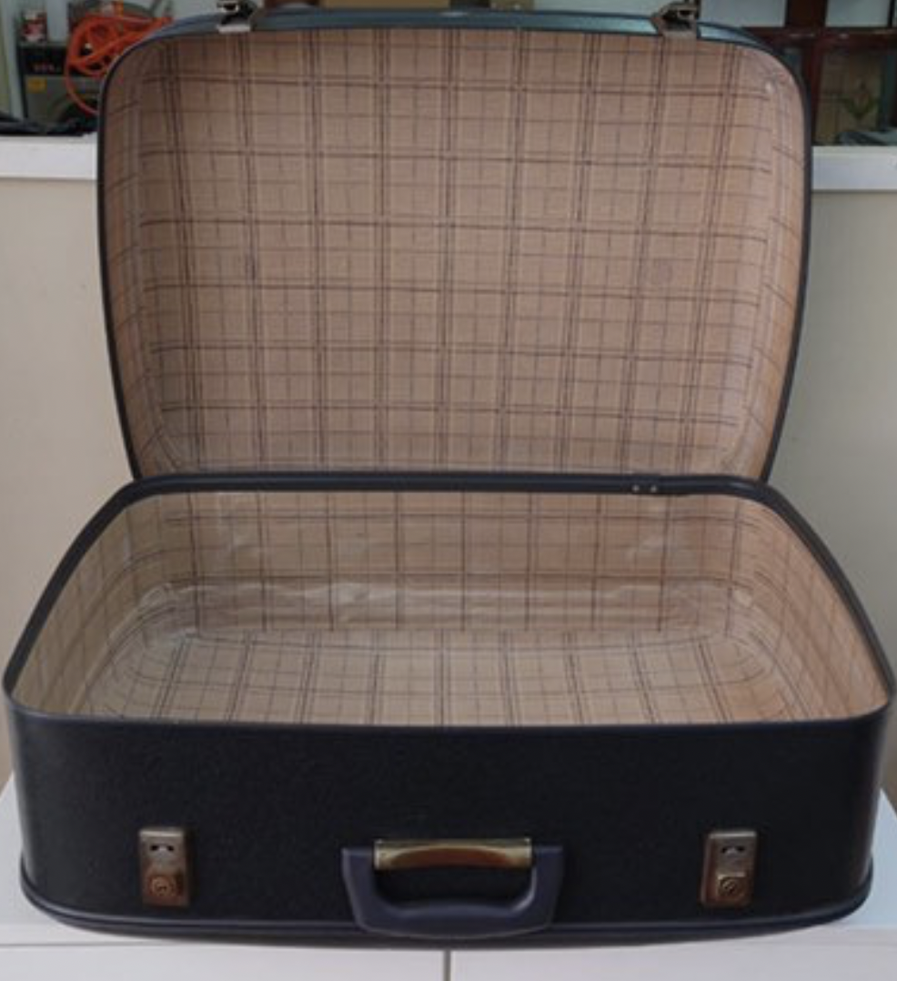Vintage Black Leather Vintage Luggage