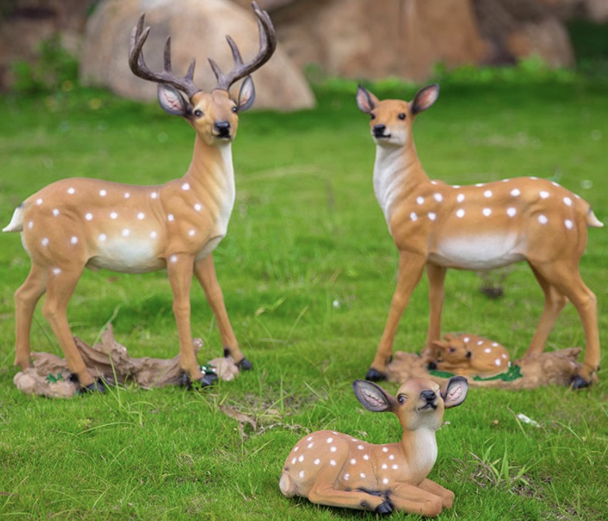 Medium Size Deer Family of 3