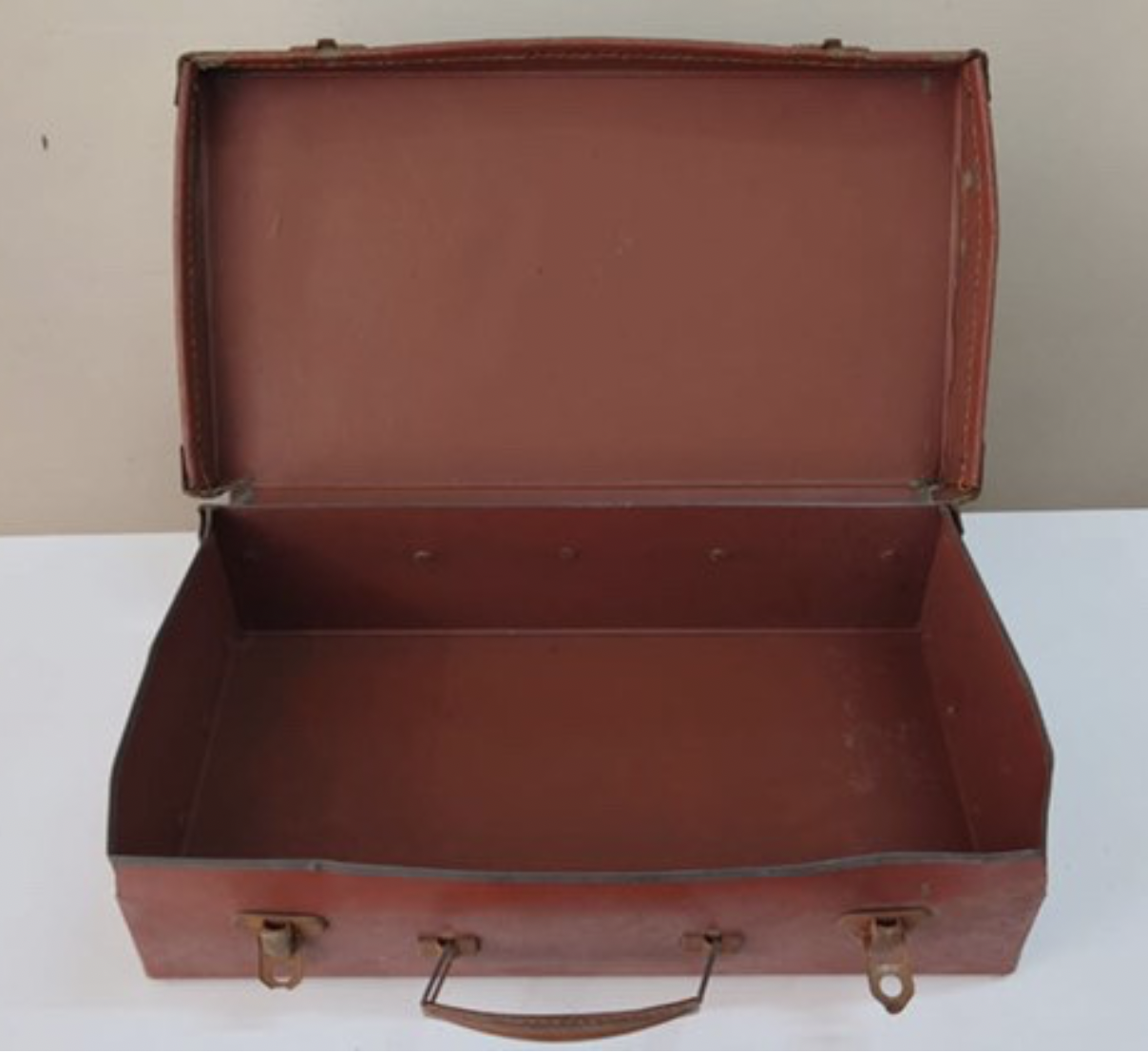 Vintage Tan Leather Suitcase