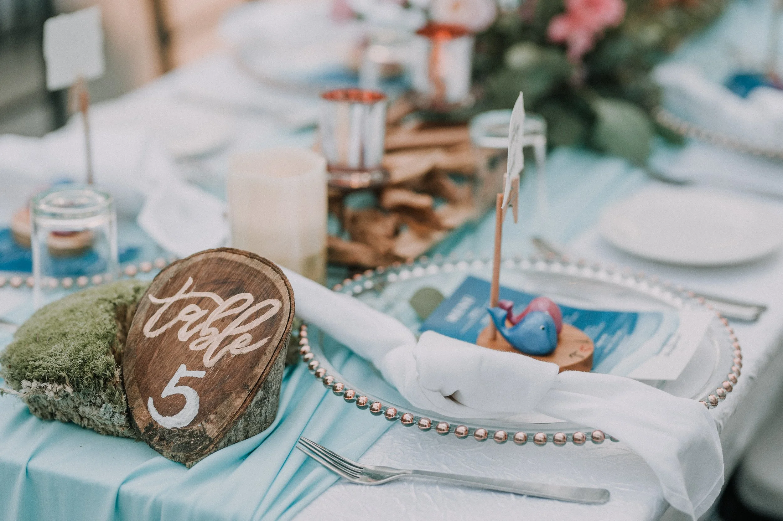 Wood Stump Table Number