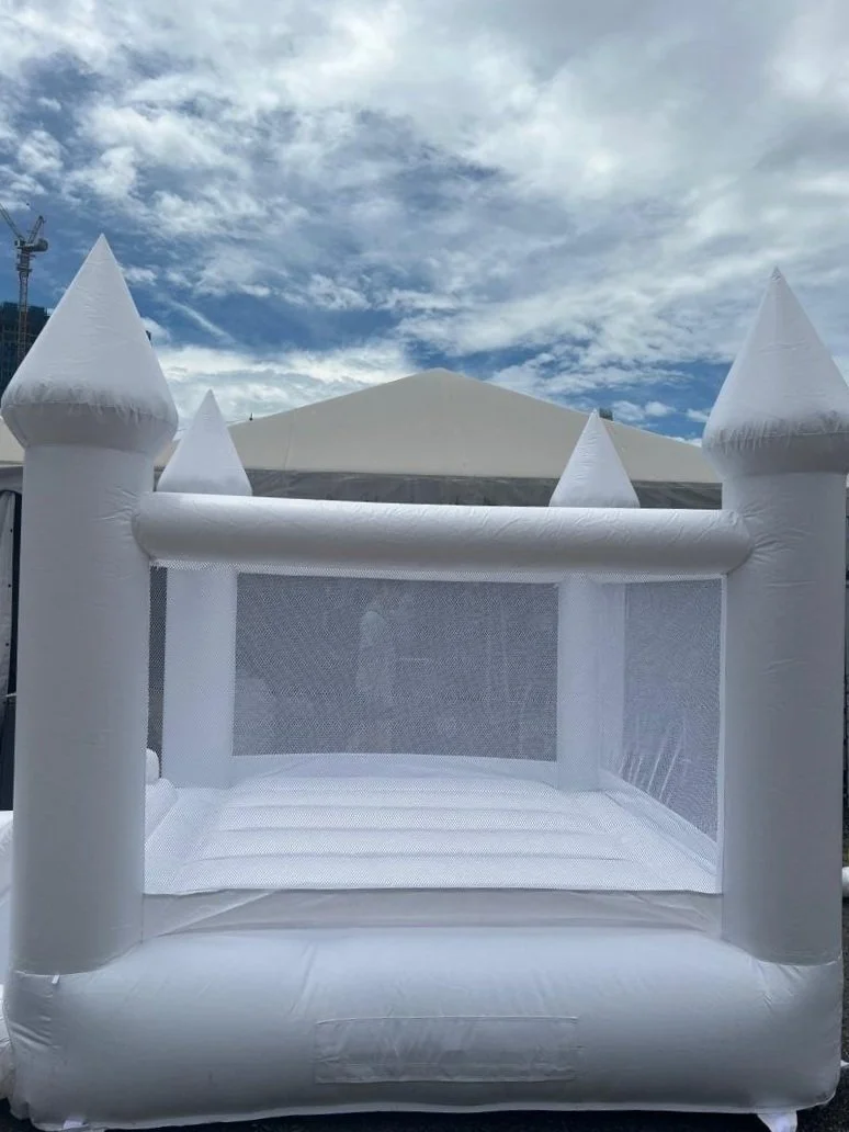 White Bouncy Castle with Ball Pit