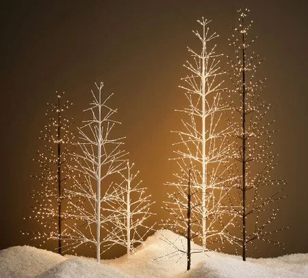 Twinkle Light White Twig Tree