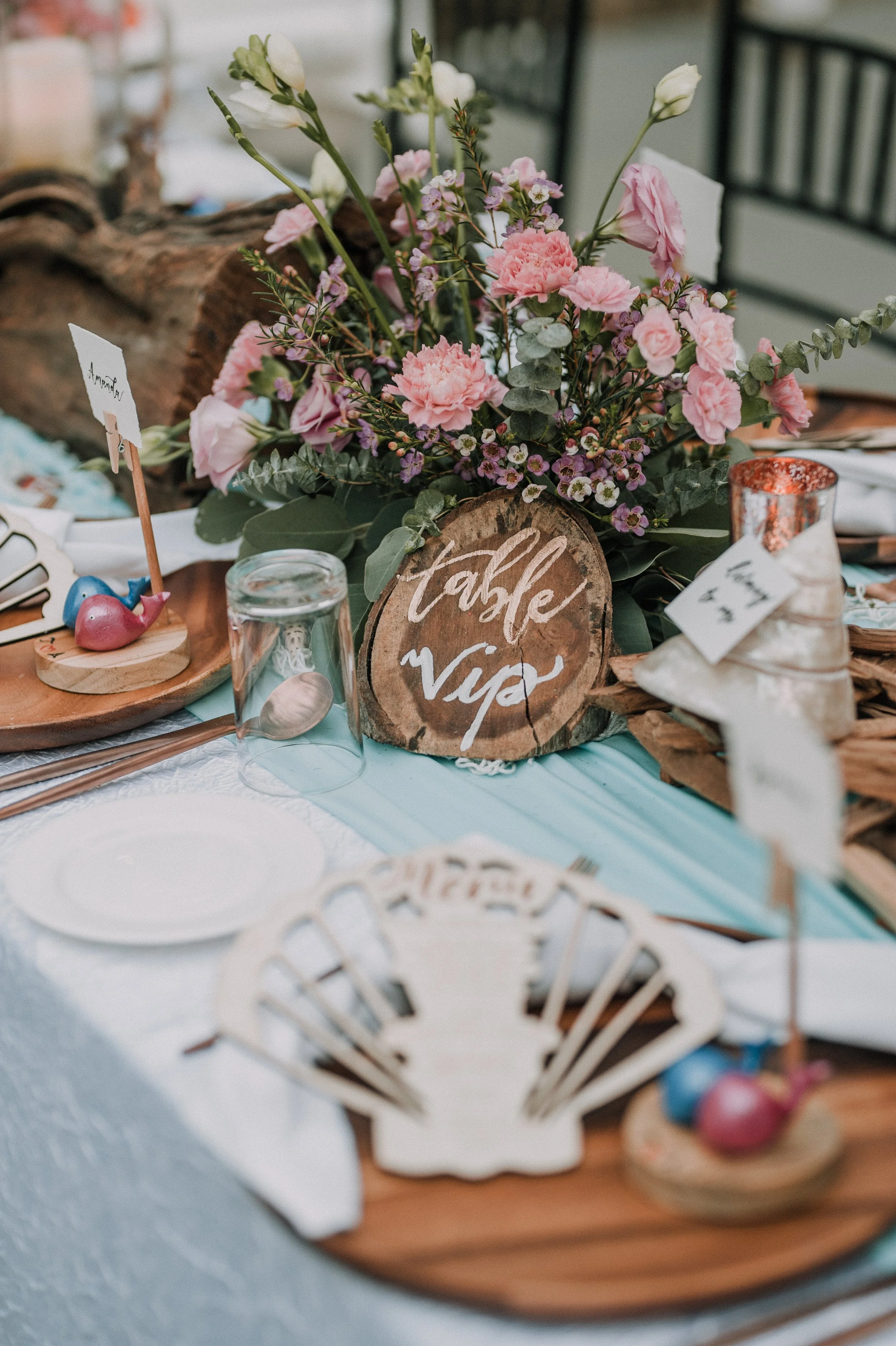 Wood Stump Table Number