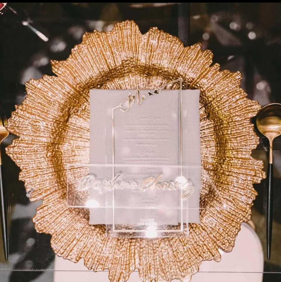 Glass Reef Charger Plate in Gold