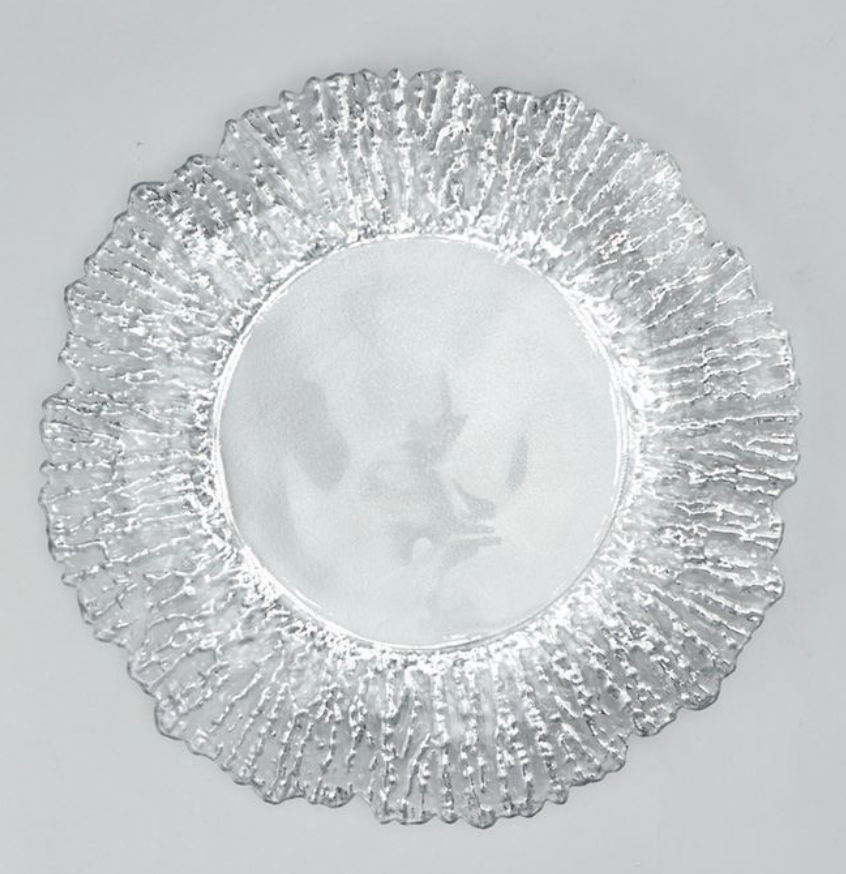 Glass Reef Charger Plate in Silver and Transparent