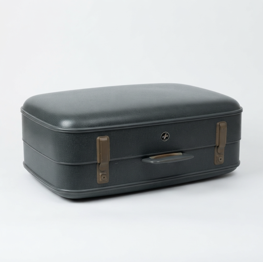 Vintage Blue Leather Vintage Luggage -or- Suitcase