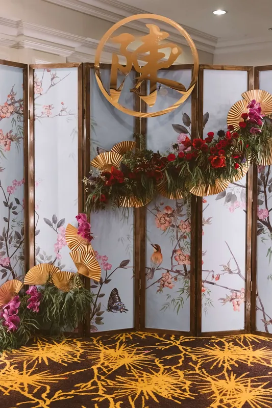 Oriental Blue Folding Screen