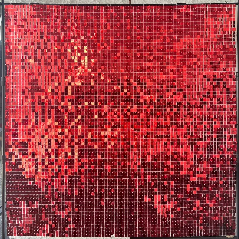 Shimmer Sequin Wall in Red