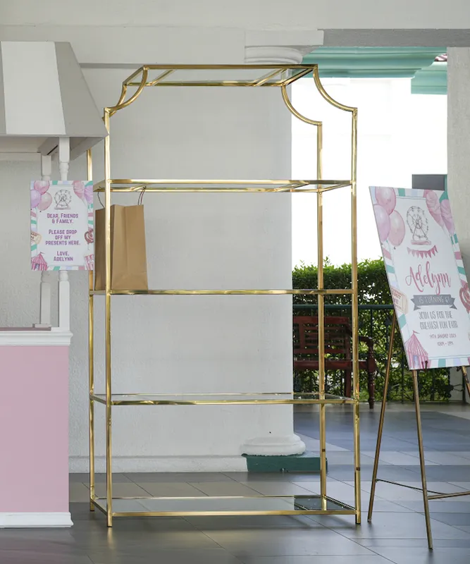 4-Tier Gold Chrome Bar Backs