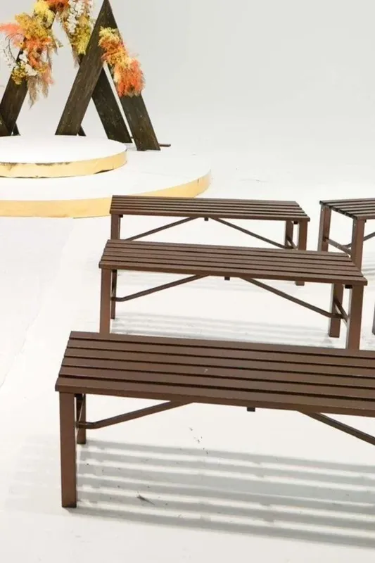 Brown Metal Bench