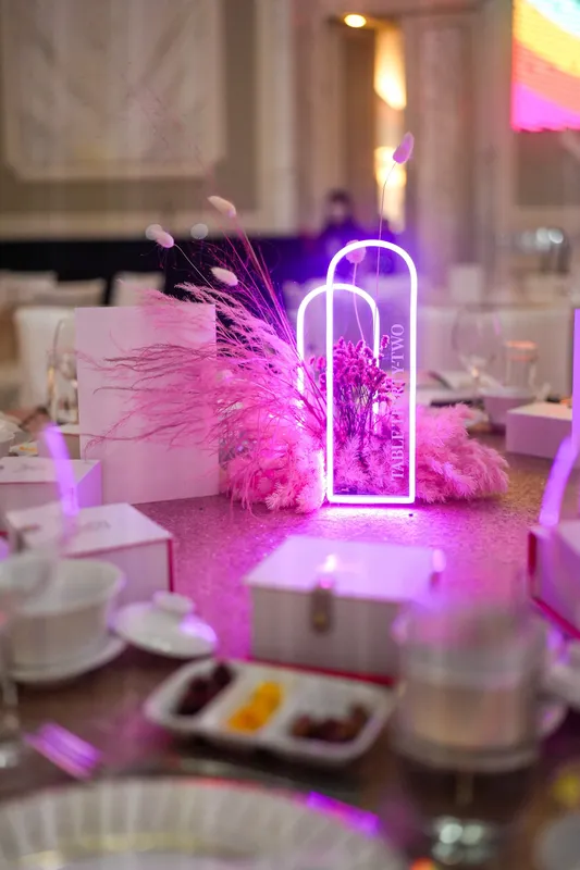 Neon table Centerpiece with Table Number