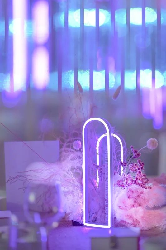 Neon table Centerpiece with Table Number