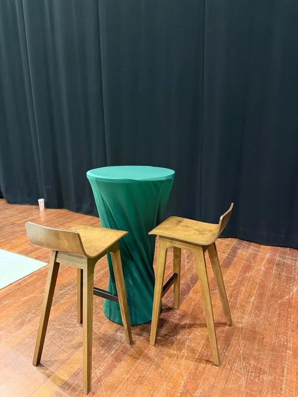 Walnut Top with Black Metal Base Cocktail Table -or- Bar Table