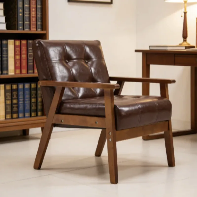 Retro Leather Brown Arm Chair