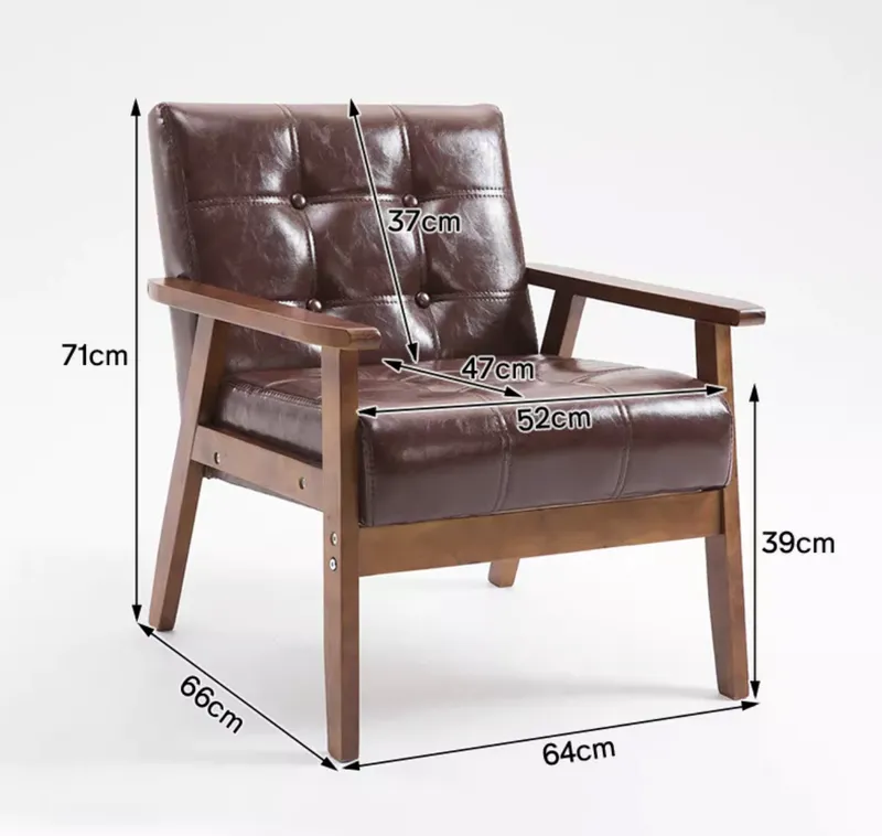 Retro Leather Brown Arm Chair