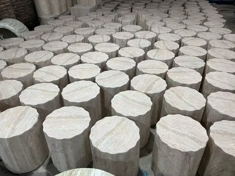 Travertine Ottoman