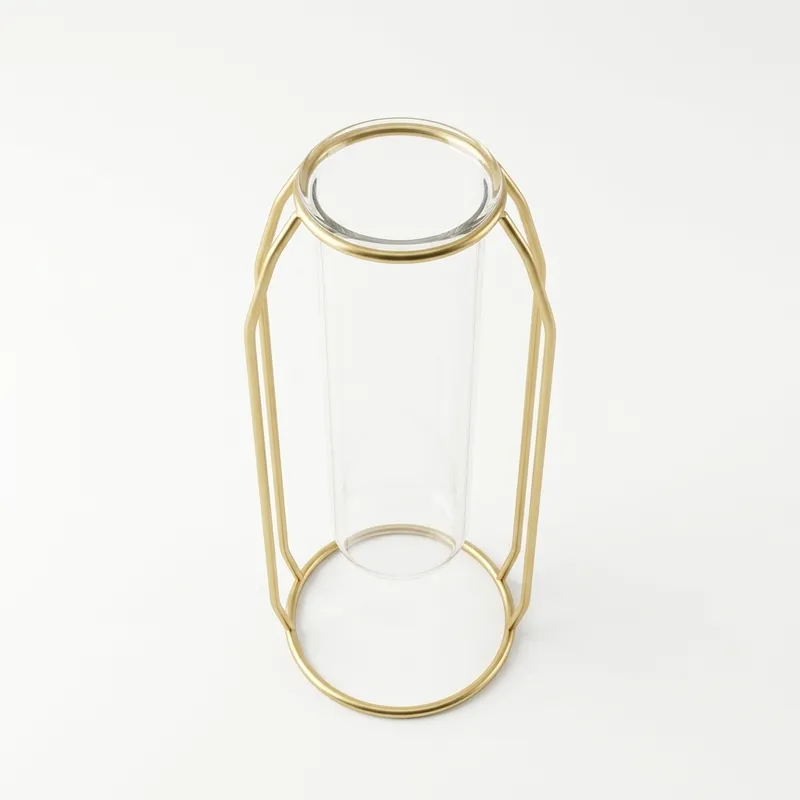 Tube Gold Metal Vase