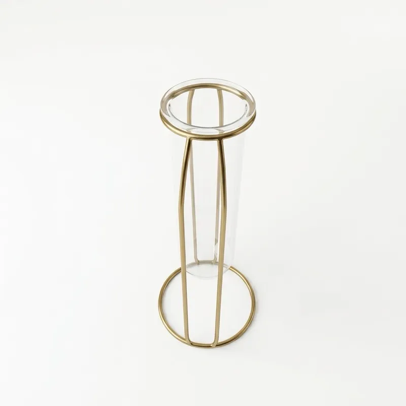 Tube Gold Metal Vase