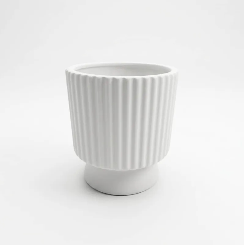 Fluted White Vase