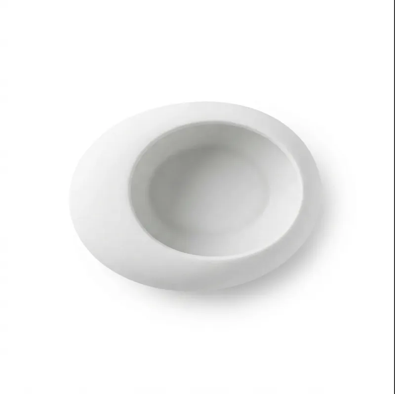 Oval Shape Ceramic White Vase