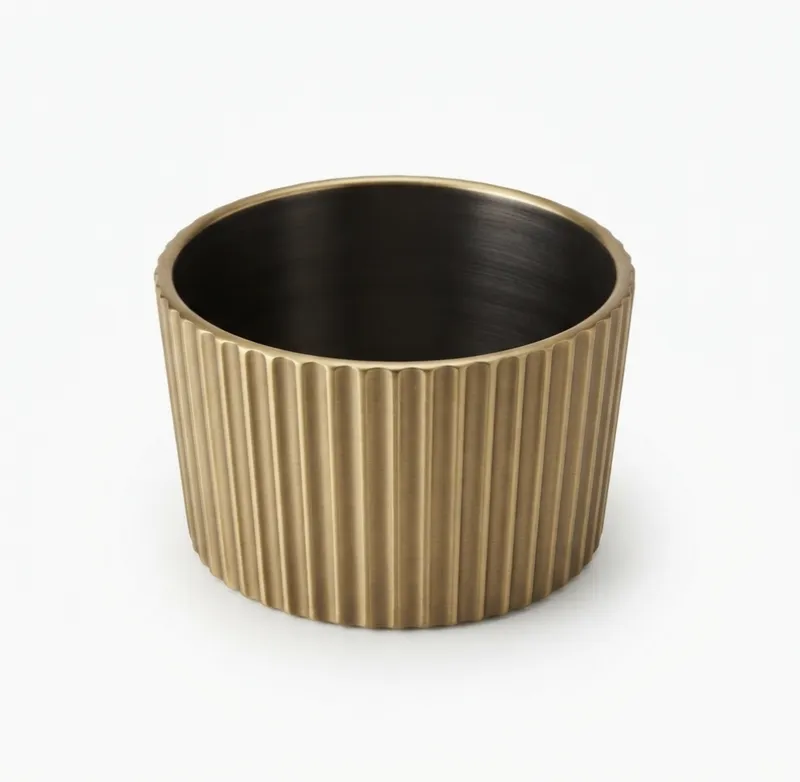 Fluted Gold Matt Vase
