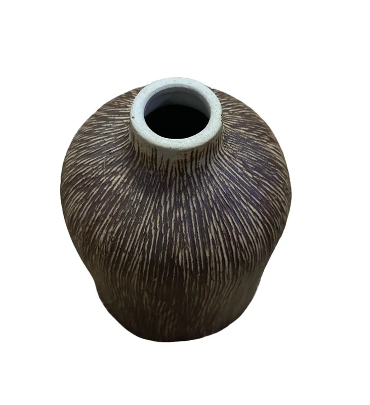 Wooden Grain Ceramic Vase