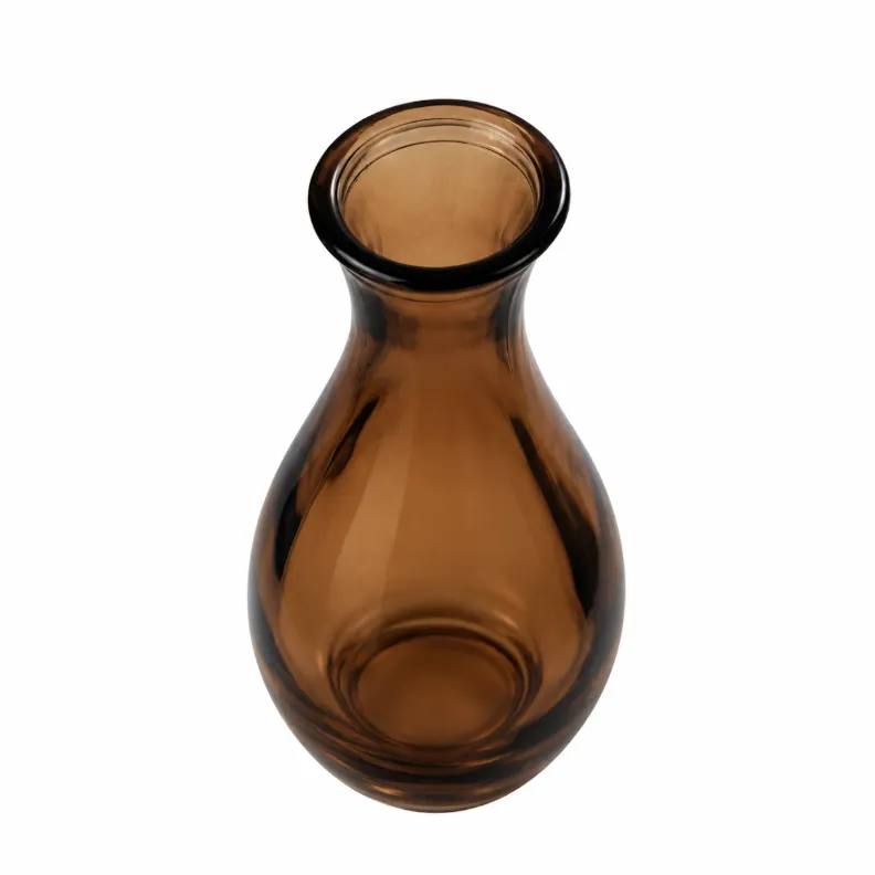 Brown Glass Bottle Vase