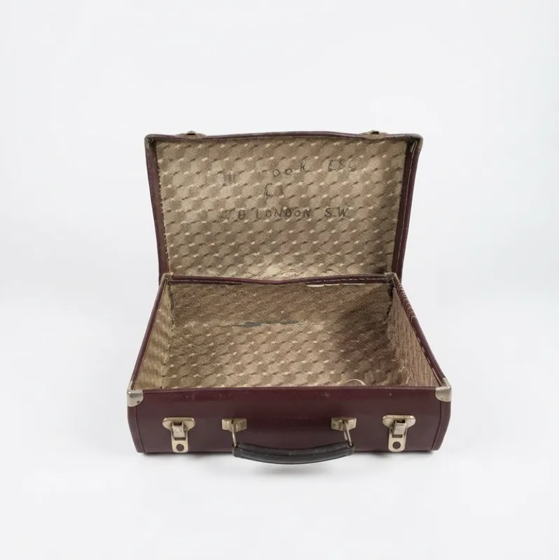 Vintage Darkbrown Cowhide Leather Suitecase