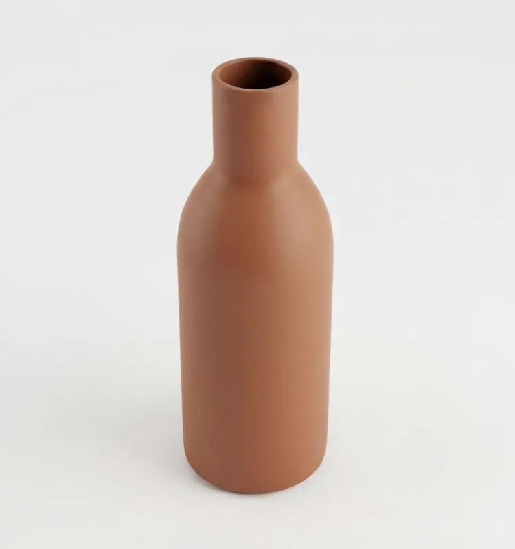 Matte Terracotta Bottle Vase