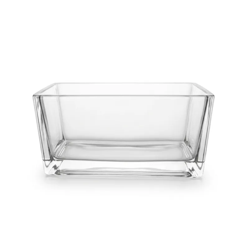 Rectangular Clear Glass Vase