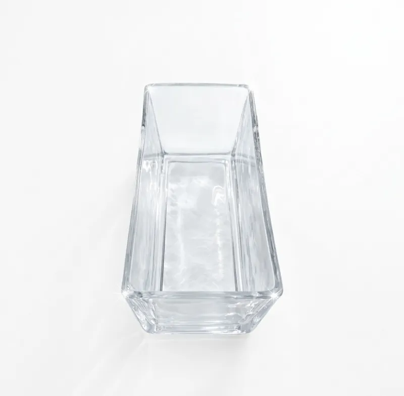 Rectangular Clear Glass Vase
