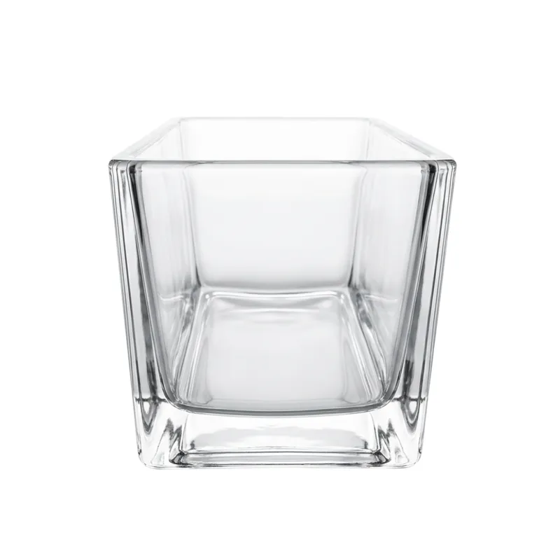 Rectangular Clear Glass Vase