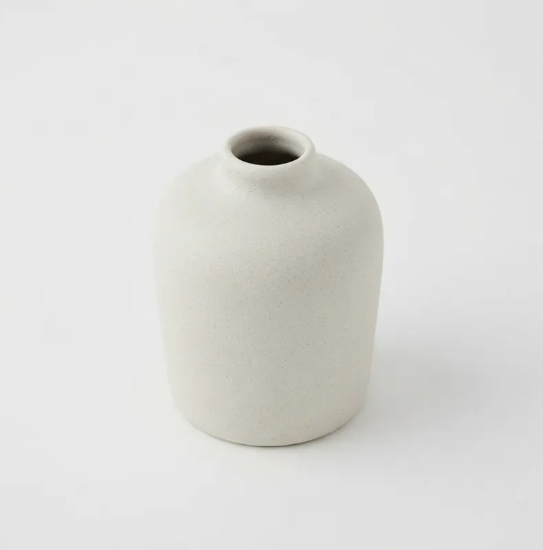Nordic Speckled White Ceramic Vase