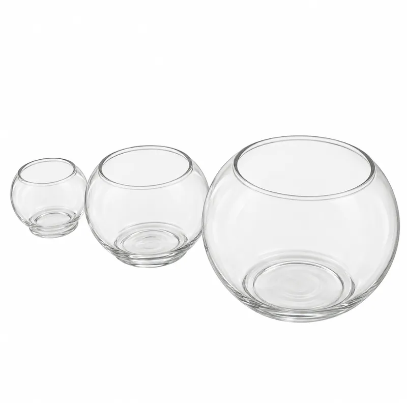 Clear Round Glass Bubble Bowl/Vase