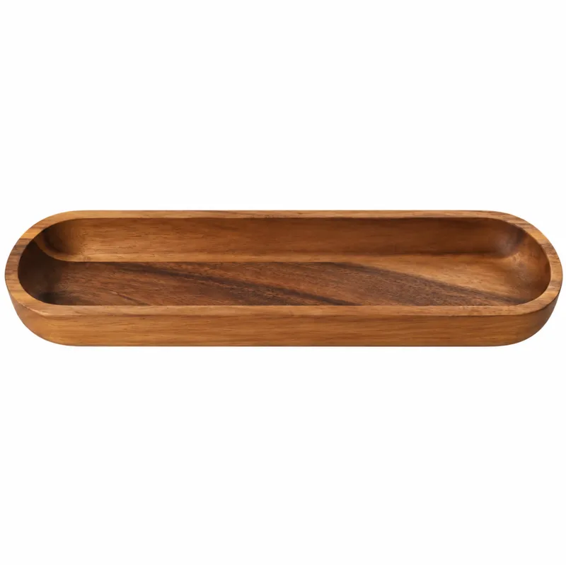 Elongated Acacia Wooden Tray