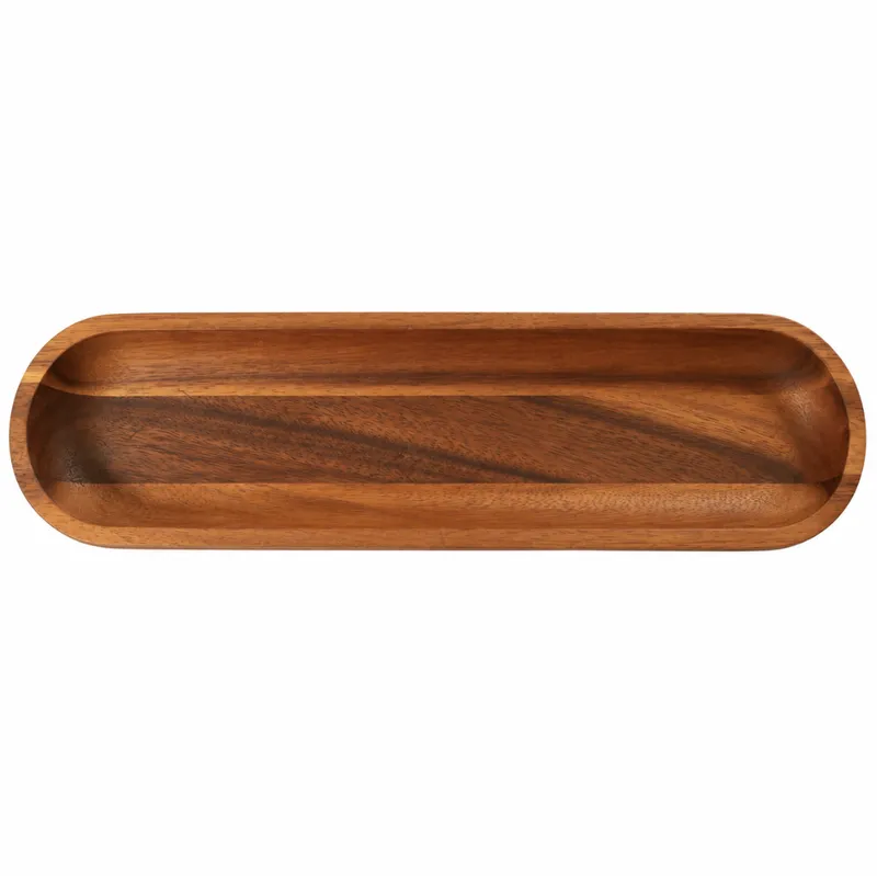 Elongated Acacia Wooden Tray
