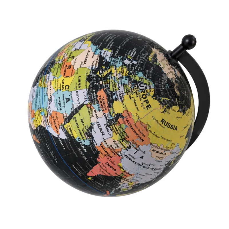World Globe on Black Stand