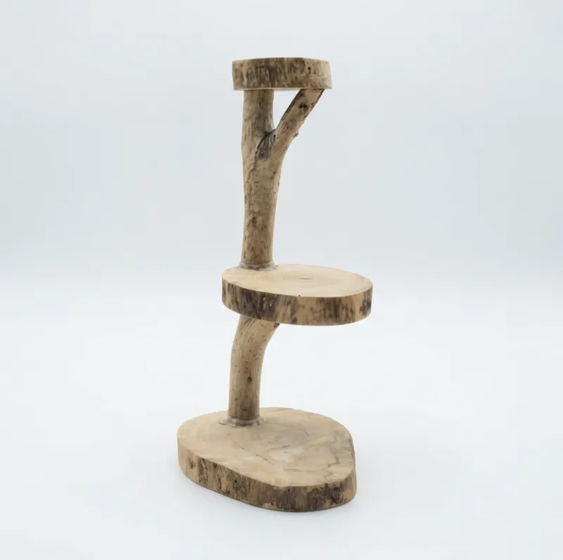 3-Tier Natural Slab Wooden Display