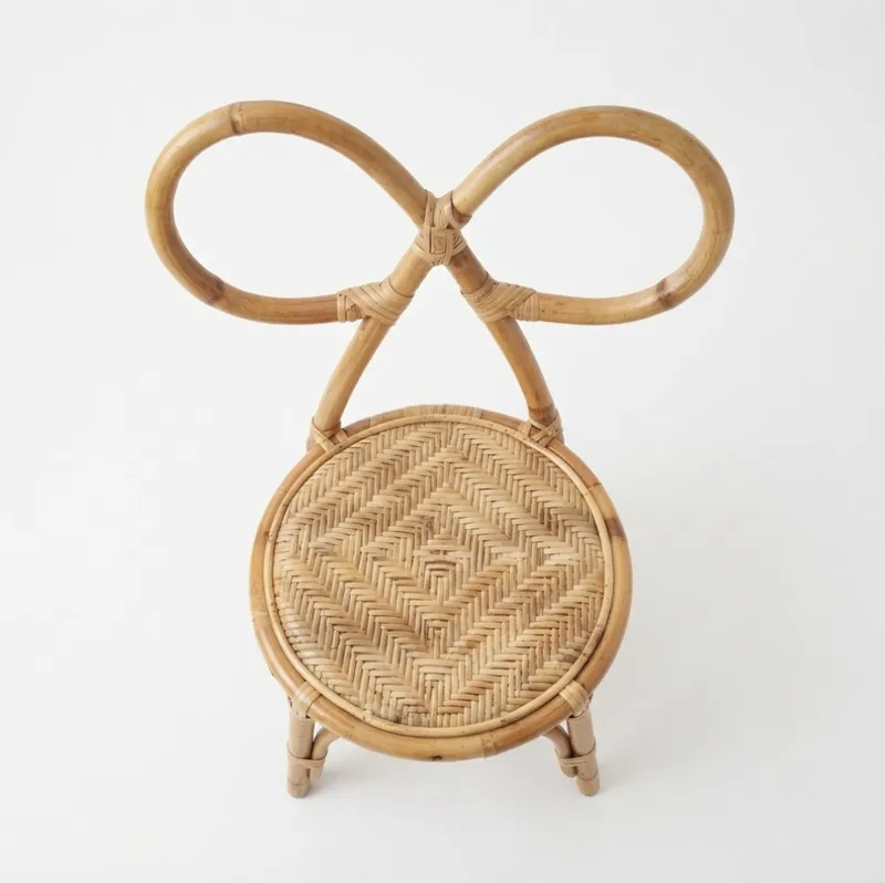 Bow Rattan Children Chair