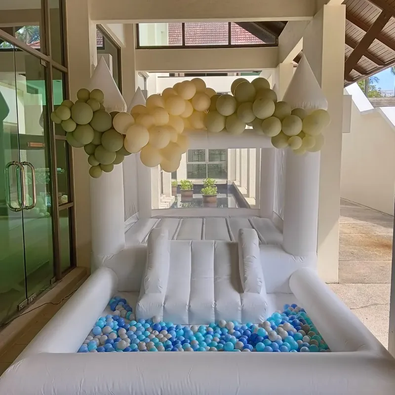 White Bouncy Castle with Ball Pit