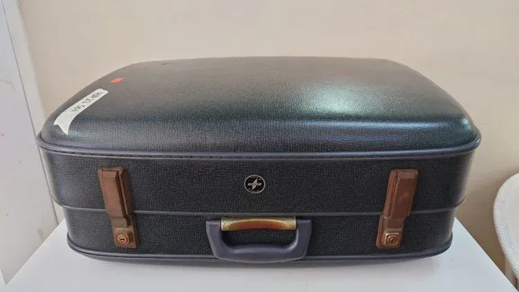 Vintage Black Leather Vintage Luggage