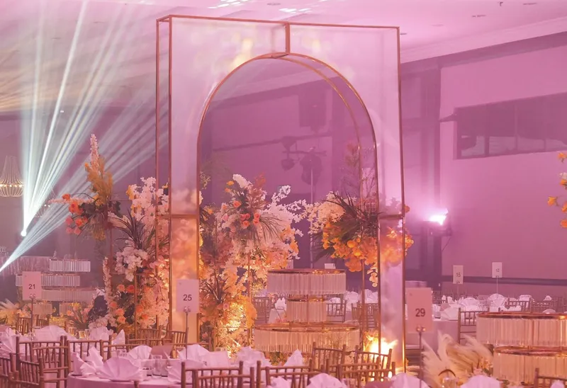 12ft Gold Chrome Metal Arch