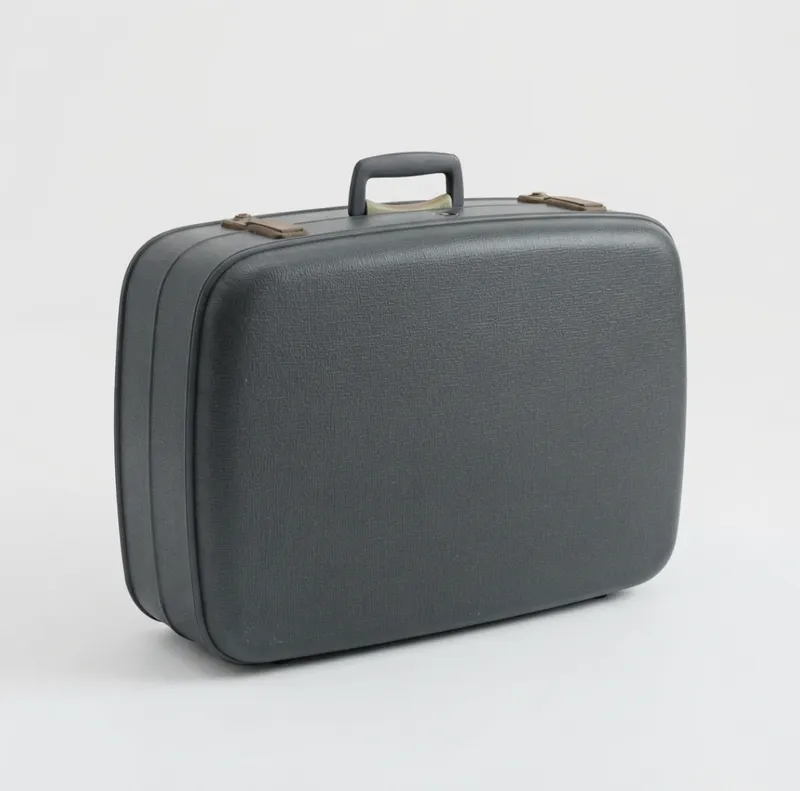 Vintage Blue Leather Vintage Luggage -or- Suitcase