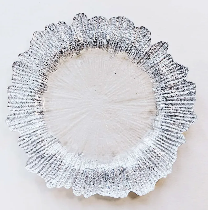 Glass Reef Charger Plate in Silver